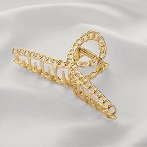 NEW Gold Tone Metal Jumbo Claw Clip
